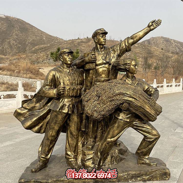 仿八路軍戰(zhàn)士玻璃鋼擺件