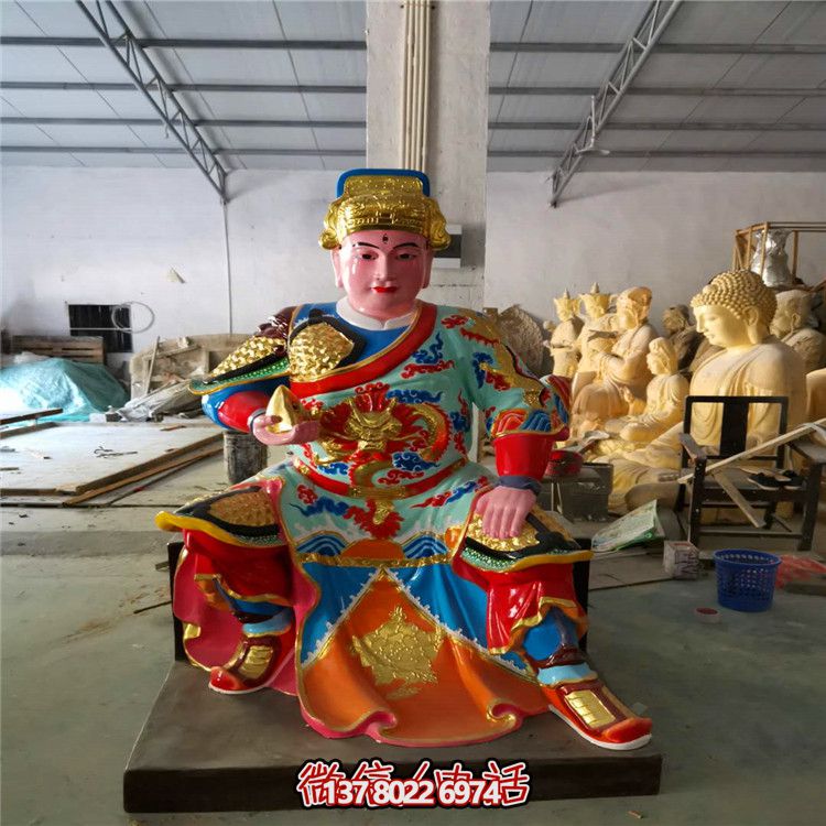 仿真玻璃鋼大型寺廟人物景觀彩繪雕塑